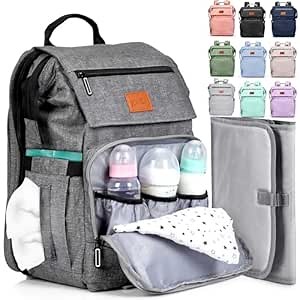 PILLANI Baby Diaper Bag Backpack - Large Bag for Boys & Girls, Waterproof Diaper Backpack - Baby Shower Gifts & Registry Must Haves - Travel Diaper Bags w/Changing Pad - Stuff for Newborn Essentials