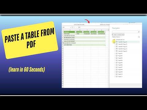How To Paste A Table From PDF To Excel (learn in 60 Seconds)
