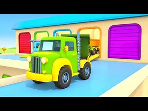 Helper Cars help construction vehicles, racing cars and trucks in a cartoon compilation