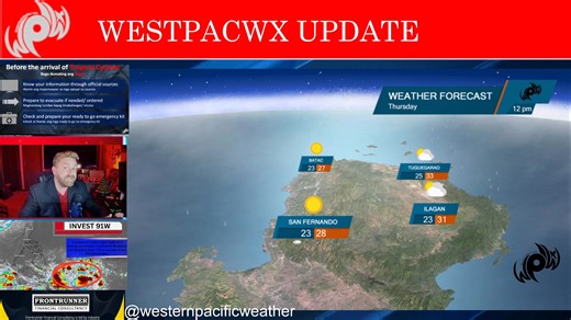 Tropical Storm Uwan (Fung-wong) is now moving over Taiwan, bringing rain and gusty winds there before eventually weakening. Meanwhile, a new Invest 91W — a broad trough southeast of Mindanao — is drawing attention online. Here’s the deal: ✅ It’s not a strong storm system. ✅ It’s too close to the equator for Coriolis spin. ✅ It’s just an area of convection bringing increased showers. Some models (like GFS) hint at a weak low, while ECMWF and DeepMind show nothing organized. At best, it could beco