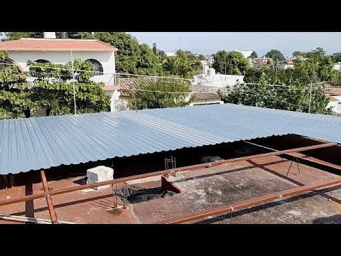 Estructura metalica para impermiabilizar azotea de concreto. Detalles del proyecto.