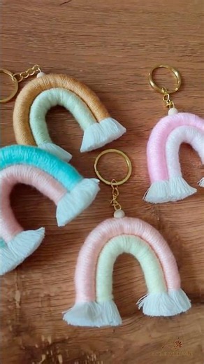 This DIY Macrame Keychain Is So Easy & Cute ✨🔑 #shorts