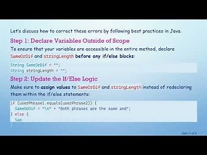 Resolving Errors in Java: A Guide to String Manipulation and If/Else Statements