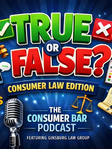 🎙️ New podcast episode alert! 🎙️ This week we put our team to the test with a game of True/False: Consumer Law Edition — covering FDCPA, FCRA, TCPA, estate planning, debt defense, and bankruptcy. Let’s just say: ✅ some people knew the law... and ❌ some people guessed with confidence 🎧 Listen now and play along! #Podcast #ConsumerLaw #FDCPA #FCRA #TCPA #EstatePlanning #Bankruptcy #DebtDefense #LawFirmLife