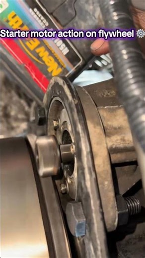 Starter motor action on flywheel⚙️