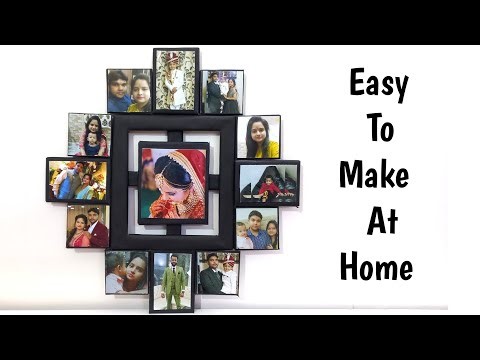 How To Make Collage Photo Frame With Cardboard | Photo Collage Frame Making At Home