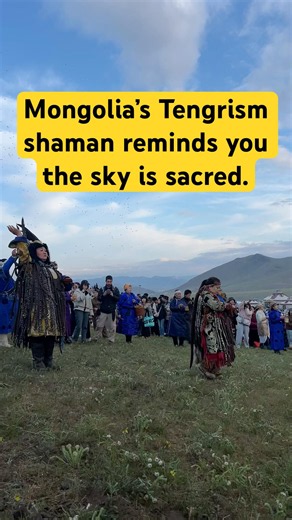 Mongolia’s Tengrism shaman reminds you the sky is sacred. #mongolianmountains