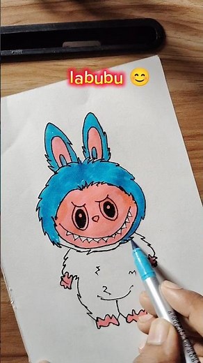 Coloring Cute Labubu Drawing | Labubu Art Coloring ☺️