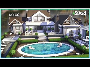 Sims 4 Luxury Home w/ Round Pool [No CC] - Sims 4 Speed Build | Kate Emerald