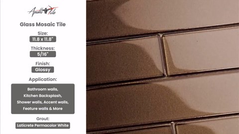 Apollo Tile Smoke Brown 11.8 in. x 11.8 in. Polished Glass Mosaic Tile (4.83 sq. ft./Case) APLC8804A