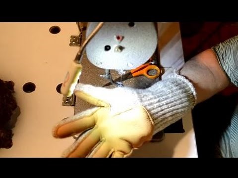 The Glove Sewing Machine: An interesting machine that can sew up into the fingers of a glove!
