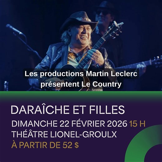 🎶🤠 Daraîche, c’est tout un héritage! Le patriarche Paul Daraîche partage la scène avec les « filles » Daraîche : Émilie, Katia et Dani 🎤✨ Une famille emblématique de la Gaspésie qui fait vibrer le country québécois avec authenticité, cœur et complicité ❤️🎵 | Odyscène