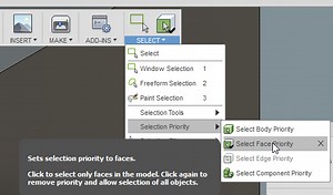 Selecting a Face in Render Mode