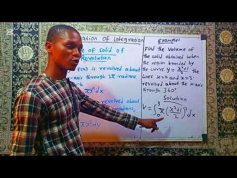 Application of Integration: Volume of Solid of Revolution