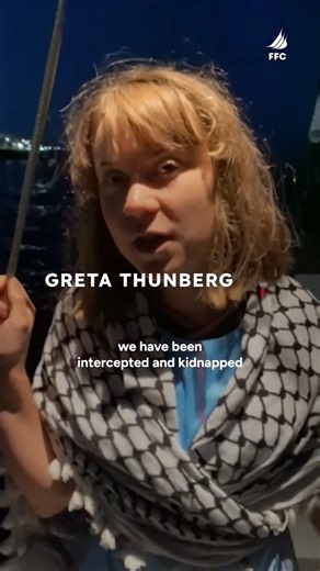 The Freedom Flotilla Coalition has shared a video showing the crew in the moments before the ship was intercepted by Israeli forces. The crew sat wearing life vests, with their hands in the air and threw their phones in the water. Greta has put out an SOS stating: "SOS! the volunteers on 'Madleen' have been kidnapped by Israeli forces. Pressure their foreign ministries and help us keep them safe!" #GretaThunberg #freedomFlotilla | Labour Heartlands