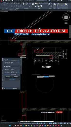 Lisp trích chi tiết và tự động Dim trong AutoCAD #TCT #AJS #lisp | AutoLISP Reviewer