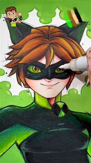 I drew an animated character with the colors of another one 😱🔥 #drawing #miraculous