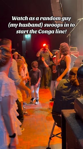 17K views · 307 reactions | Last night in Sydney.. Watch closely as an audience member rushes in to start the conga line .. (ps it’s my husband.. i had no idea he was such a party starter)! | Amber Lawrence | Facebook