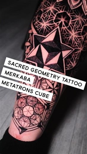 3.2K views · 220 reactions | Sacred geometry tattoo! Using a modified flower of life pattern, merkaba (tetrahedron star) and metatrons cube!! Incredibly fun two back to back days tattoo and also my clients first tattoo! Done using @allegoryink @masttattoo.official . #sacredgeometry #sacredgeometrytattoo #geometricdesign #houstontattooartist | Wesche Tattoo | Facebook