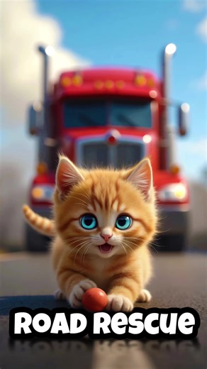 Kitten Rescue on the Road #cute #kitten #funny #cat #rescue