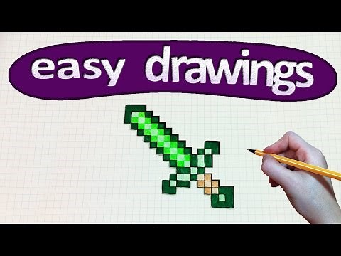 Easy drawings #193 How to draw a sword of minecraft / drawing minecraft