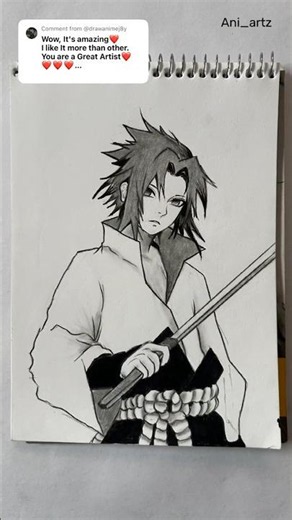 Easy drawing , Sasuke uchiha ✍🏻🔥| naruto shippuden #shorts #Naruto #sasuke