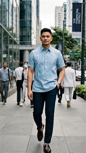 Modern barong bringing quiet luxury to the streets 🇵🇭✨ #streetfashion #barong #modernstyle
