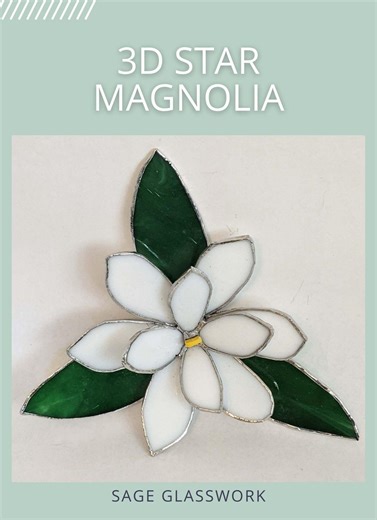 3D Star Magnolia Flowertutorial, DIY Stained Glass Pattern PDF Digital Download for Faux Flower Arrangement, Hobby Commercial License - Etsy