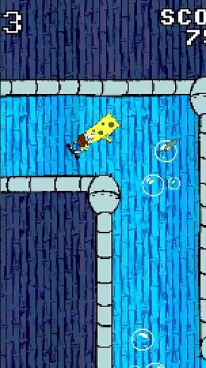 spongebob chases plankton in a video game! #shorts