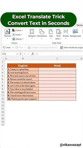 🌍 Excel Translate Trick | Convert Text in Seconds 💯✨️
