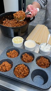 Lasagna Cups! Perfectly portioned for all the cheesy goodness 😋🧀 | Chefclub Network