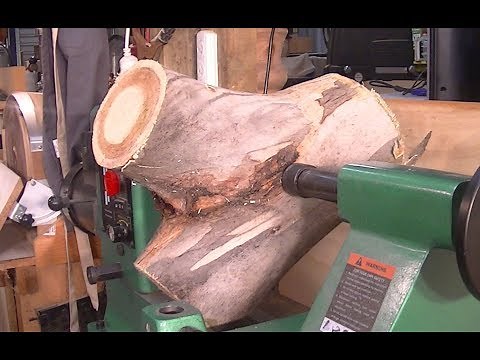 Wood-turning a very unique *dead heart crotch bowl*