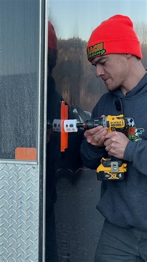 TJ Leach on Instagram: "This was stressful 😅 Still more holes to drill with my diesel heater install up next! #snowmobiling #trailer"