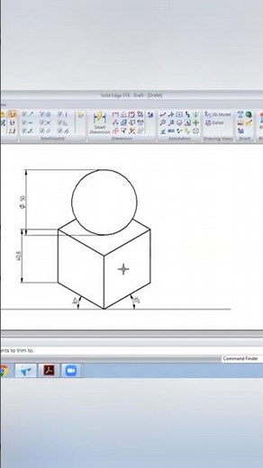 Isometric Projection: Sphere on Cube #isometric #engineeringdrawing #caed #vtu