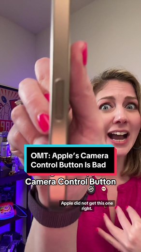 The new #iPhone's Camera Control Button isn't exactly the easiest to use. CNET’s @Bridget Carey shares her thoughts on it. #iphone16 #apple #tech #iphone16pro #cameracontrol #button #onemorething #iphone16design