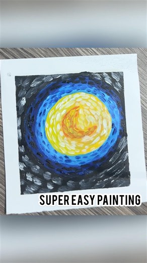 🌙 Easy Moon Acrylic Painting Tutorial for Beginners | Step-by-Step Night Sky Art