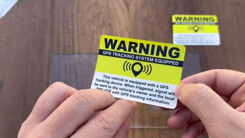 GPS Tracking Sticker Anti-Theft Car Vehicle Warning 6 Pack 2.5"x3.5" Vinyl Decals Two-Sided, in/Outdoor, Laminated for UV & Water