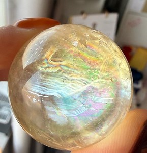 Boule de cristal de calcite optique de 33,2 mm, sphère de calcite miel arc-en-ciel, globe de cristaux de quartz - Etsy France