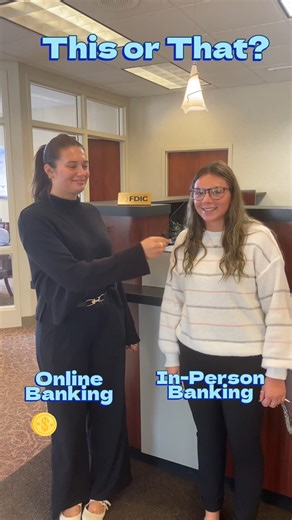 Online banking 💻 vs. In-person banking 🏦 No matter which you prefer, we’re here to help with your personal and business banking needs! 🤝 Stop by any of our offices or visit us at croghan.bank. #onlinebanking #communitybanking #northwestohio #ohiobanking | Croghan Colonial Bank