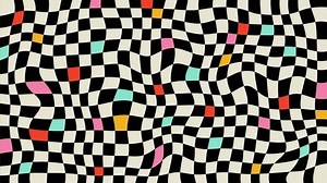 clip-3509142849-retro-black-white-checkerboard-pattern-colorful-squares