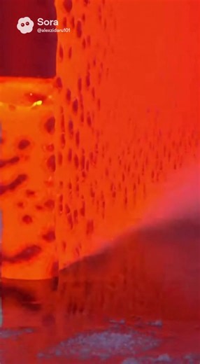 A 1000 degree prison door is lowered into a frozen lake. It moves at a consistent speed and melts its way through the ice dramatically.