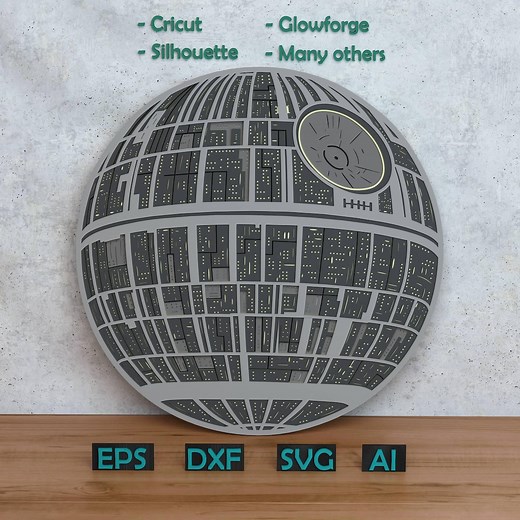 Death Star Layered Design for Laser and Paper Cutting, Star War Svg Dxf for Cricut Silhouette X-tool Glowforge Shadow Box Design - Etsy