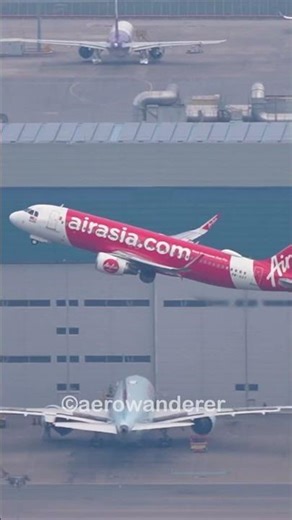 AIR ASIA A320-200 takeoff at Hong Kong Airport #shorts #aviation #airasia #a320 #takeoff #hongkong