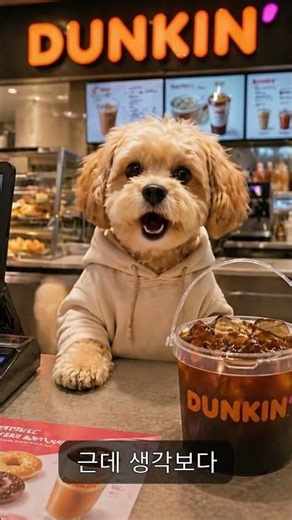 던킨 자이언트 버킷 아메리카노 출시 ☕ #dunkindonuts #cutedog #강아지