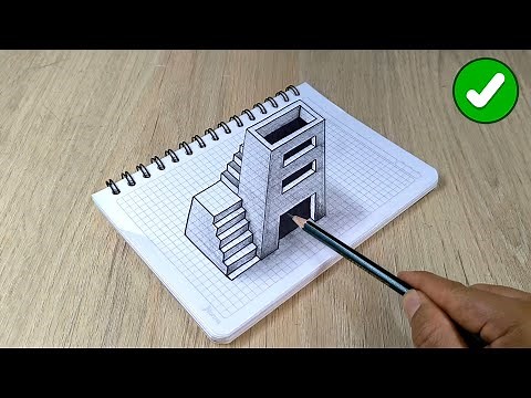 With this TRICK, drawing in 3D is easier 🔥 Draw a tower and stairs for beginners