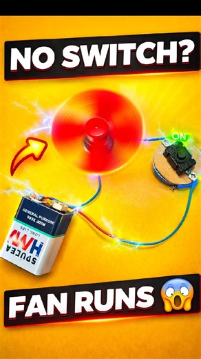No Switch Fan Trick 😱 | Run DC Motor Without Switch | #dly #dcmotor #usa #experiment #fan