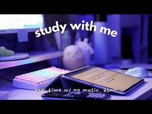 study with me: real-time night edition, apple pencil writing asmr, no music, with timer