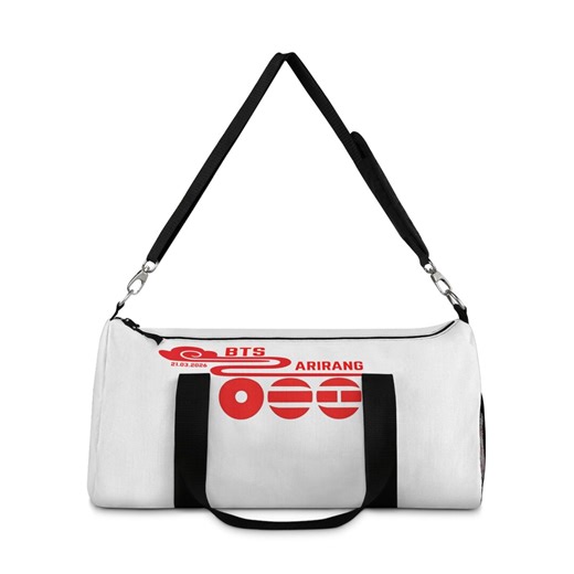 BTS K-pop Travel Duffel Bag | Red Retro Music Logo Gym Bag - Etsy