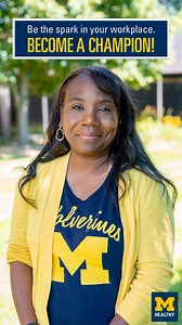 Be the spark in your workplace. Become an MHealthy Champion! Any benefits-eligible staff or faculty member working onsite, remote or hybrid can apply. Apply by July 31: myumi.ch/9or4N | MHealthy-University of Michigan
