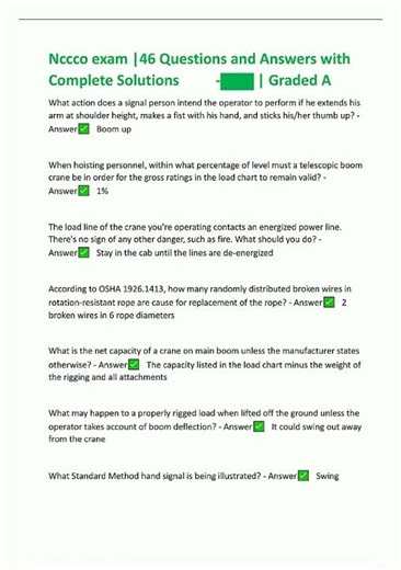 Nccco exam 46 Questions and Answers with Complete Solutions Graded A2253 new video